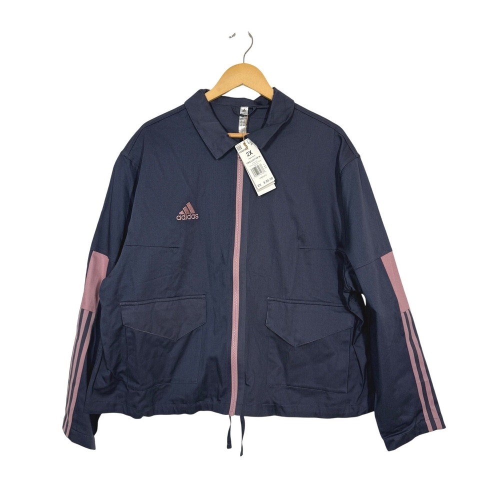 Adidas Tiro AW IN Track Jacket in Shadow Navy/Pink Size 2X NWT Athletic Cotton